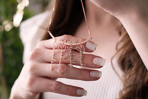 Family Necklace with Kids Names, Mothers Day Gift From Daughter