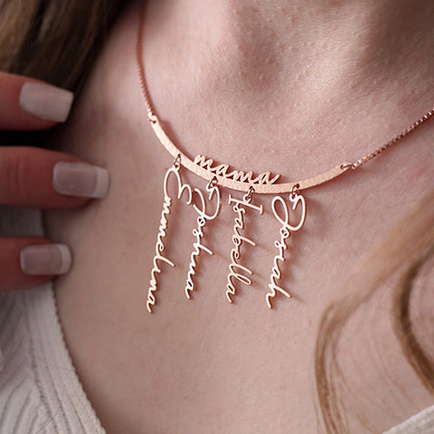 Family Necklace with Kids Names, Mothers Day Gift From Daughter