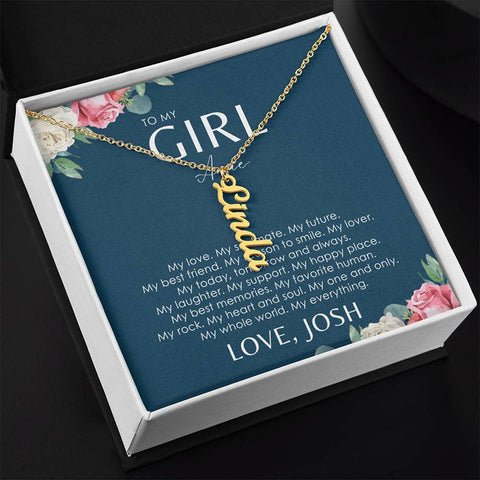 Personalized Name Message Card Necklace To My Girlfriend Gift