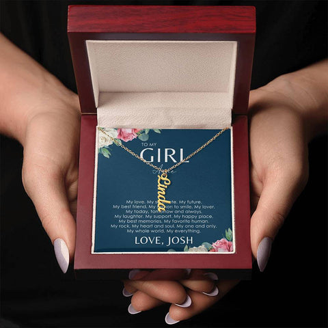 Personalized Name Message Card Necklace To My Girlfriend Gift